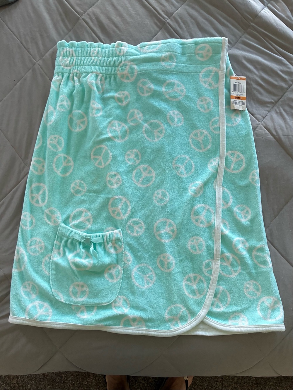 Mint Green Terry Wrap towel. Size S.